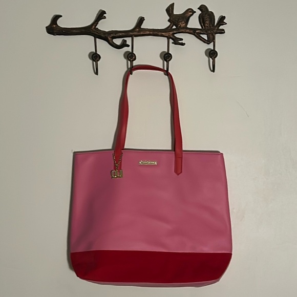 NWOT Juicy Couture Pink and Red Tote Love Velvet airplane travel overnight - Picture 1 of 7
